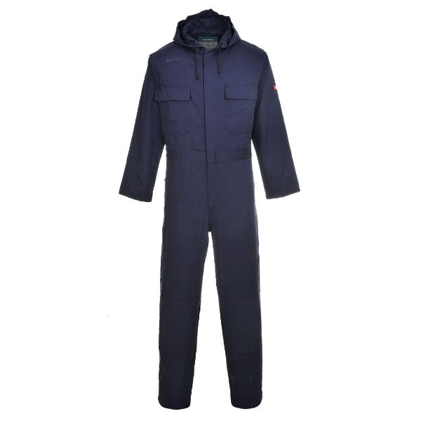Picture of Bizweld Work FR Hooded Coverall Navy BIZ6