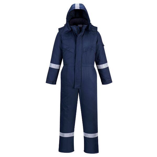 Picture of Bizflame Work FR Insulated Coverall Navy Regular FR53