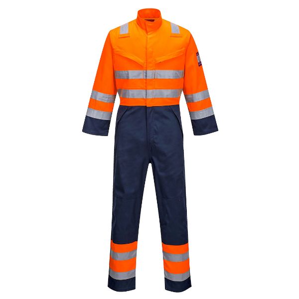 Picture of Modaflame Work HVO Multi-Norm Contrast Coverall Orange/Navy MV29