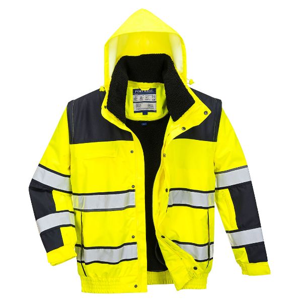 Picture of Hi-Vis 3-in-1 Contrast Winter Bomber Jacket - Yellow/Black C466